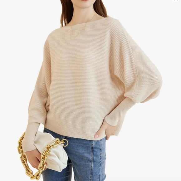 Amazon Sweaters - Off-the-Shoulder Cream Sweater